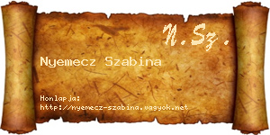 Nyemecz Szabina névjegykártya